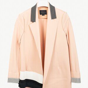 Marie Saint Pierre Peach Double-Jersey Stripe-Trim Blazer